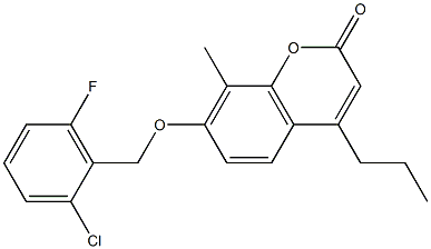 7-[(2-chloro-6-fluorophenyl)methoxy]-8-methyl-4-propylchromen-2-one Struktur