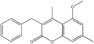 3-benzyl-5-methoxy-4,7-dimethylchromen-2-one Struktur