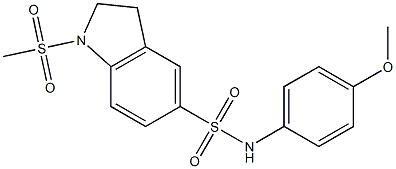 N-(4-methoxyphenyl)-1-methylsulfonyl-2,3-dihydroindole-5-sulfonamide Struktur