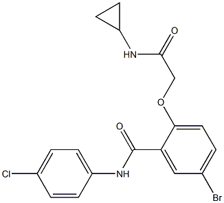 5-bromo-N-(4-chlorophenyl)-2-[2-(cyclopropylamino)-2-oxoethoxy]benzamide Struktur