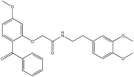 2-(2-benzoyl-5-methoxyphenoxy)-N-[2-(3,4-dimethoxyphenyl)ethyl]acetamide Struktur