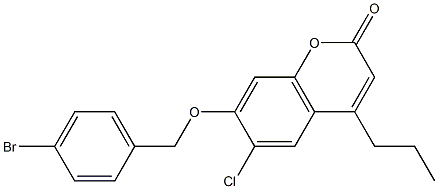 7-[(4-bromophenyl)methoxy]-6-chloro-4-propylchromen-2-one Struktur