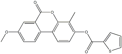 (8-methoxy-4-methyl-6-oxobenzo[c]chromen-3-yl) thiophene-2-carboxylate Struktur