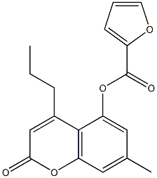 (7-methyl-2-oxo-4-propylchromen-5-yl) furan-2-carboxylate Struktur