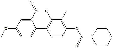 (8-methoxy-4-methyl-6-oxobenzo[c]chromen-3-yl) cyclohexanecarboxylate Struktur