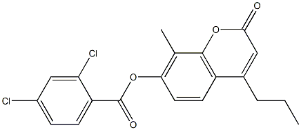 (8-methyl-2-oxo-4-propylchromen-7-yl) 2,4-dichlorobenzoate Struktur