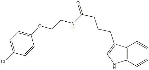 N-[2-(4-chlorophenoxy)ethyl]-4-(1H-indol-3-yl)butanamide Struktur