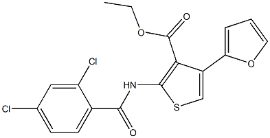 ethyl 2-[(2,4-dichlorobenzoyl)amino]-4-(furan-2-yl)thiophene-3-carboxylate Struktur