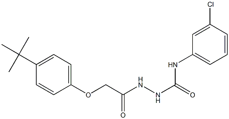 1-[[2-(4-tert-butylphenoxy)acetyl]amino]-3-(3-chlorophenyl)urea Struktur