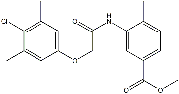 methyl 3-[[2-(4-chloro-3,5-dimethylphenoxy)acetyl]amino]-4-methylbenzoate Struktur