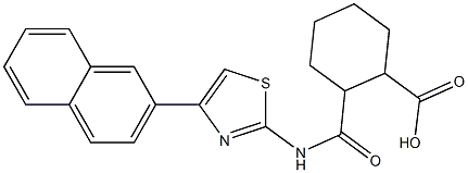 2-[(4-naphthalen-2-yl-1,3-thiazol-2-yl)carbamoyl]cyclohexane-1-carboxylic acid Struktur