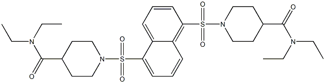 1-[5-[4-(diethylcarbamoyl)piperidin-1-yl]sulfonylnaphthalen-1-yl]sulfonyl-N,N-diethylpiperidine-4-carboxamide Struktur