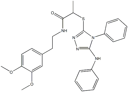 2-[(5-anilino-4-phenyl-1,2,4-triazol-3-yl)sulfanyl]-N-[2-(3,4-dimethoxyphenyl)ethyl]propanamide Struktur