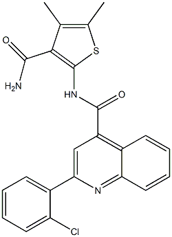 N-(3-carbamoyl-4,5-dimethylthiophen-2-yl)-2-(2-chlorophenyl)quinoline-4-carboxamide Struktur