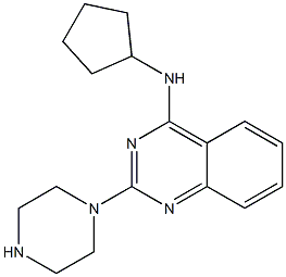 N-cyclopentyl-2-piperazin-1-ylquinazolin-4-amine Struktur