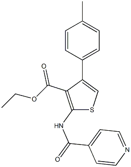 ethyl 4-(4-methylphenyl)-2-(pyridine-4-carbonylamino)thiophene-3-carboxylate Struktur