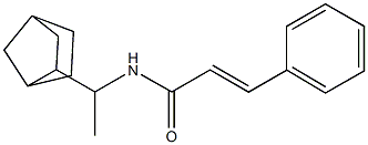 (E)-N-[1-(3-bicyclo[2.2.1]heptanyl)ethyl]-3-phenylprop-2-enamide Struktur