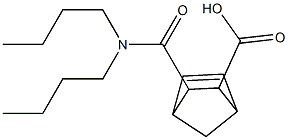 2-(dibutylcarbamoyl)bicyclo[2.2.1]hept-5-ene-3-carboxylic acid Struktur