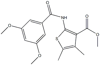 methyl 2-[(3,5-dimethoxybenzoyl)amino]-4,5-dimethylthiophene-3-carboxylate Struktur