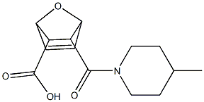 2-(4-methylpiperidine-1-carbonyl)-7-oxabicyclo[2.2.1]hept-5-ene-3-carboxylic acid Struktur