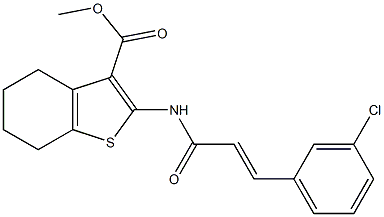 methyl 2-[[(E)-3-(3-chlorophenyl)prop-2-enoyl]amino]-4,5,6,7-tetrahydro-1-benzothiophene-3-carboxylate Struktur