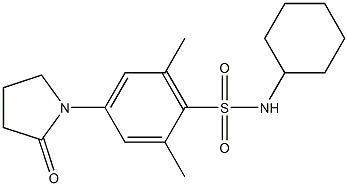 N-cyclohexyl-2,6-dimethyl-4-(2-oxopyrrolidin-1-yl)benzenesulfonamide Struktur