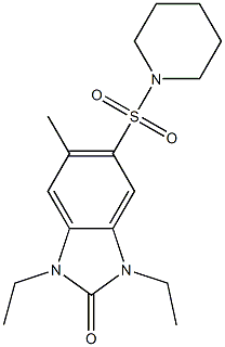 1,3-diethyl-5-methyl-6-piperidin-1-ylsulfonylbenzimidazol-2-one Struktur