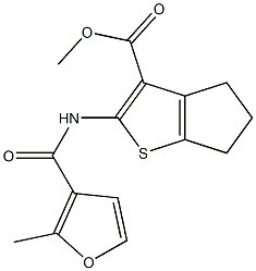 methyl 2-[(2-methylfuran-3-carbonyl)amino]-5,6-dihydro-4H-cyclopenta[b]thiophene-3-carboxylate Struktur