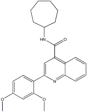 N-cycloheptyl-2-(2,4-dimethoxyphenyl)quinoline-4-carboxamide Struktur