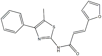 (E)-3-(furan-2-yl)-N-(5-methyl-4-phenyl-1,3-thiazol-2-yl)prop-2-enamide Struktur