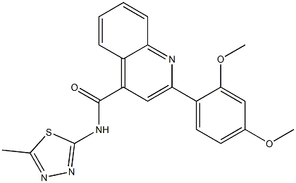 2-(2,4-dimethoxyphenyl)-N-(5-methyl-1,3,4-thiadiazol-2-yl)quinoline-4-carboxamide Struktur