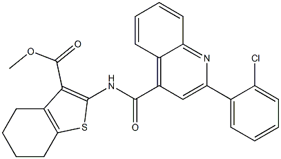 methyl 2-[[2-(2-chlorophenyl)quinoline-4-carbonyl]amino]-4,5,6,7-tetrahydro-1-benzothiophene-3-carboxylate Struktur