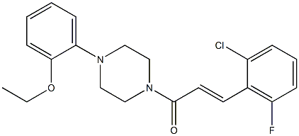 (E)-3-(2-chloro-6-fluorophenyl)-1-[4-(2-ethoxyphenyl)piperazin-1-yl]prop-2-en-1-one Struktur