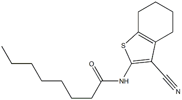 N-(3-cyano-4,5,6,7-tetrahydro-1-benzothiophen-2-yl)octanamide Struktur