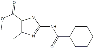 methyl 2-(cyclohexanecarbonylamino)-4-methyl-1,3-thiazole-5-carboxylate Struktur