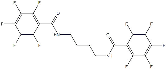 2,3,4,5,6-pentafluoro-N-[4-[(2,3,4,5,6-pentafluorobenzoyl)amino]butyl]benzamide Struktur