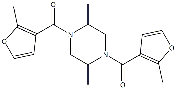 [2,5-dimethyl-4-(2-methylfuran-3-carbonyl)piperazin-1-yl]-(2-methylfuran-3-yl)methanone Struktur