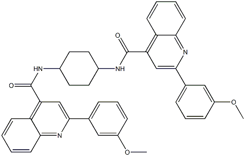 2-(3-methoxyphenyl)-N-[4-[[2-(3-methoxyphenyl)quinoline-4-carbonyl]amino]cyclohexyl]quinoline-4-carboxamide Struktur