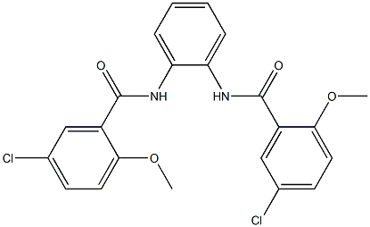 5-chloro-N-[2-[(5-chloro-2-methoxybenzoyl)amino]phenyl]-2-methoxybenzamide Struktur