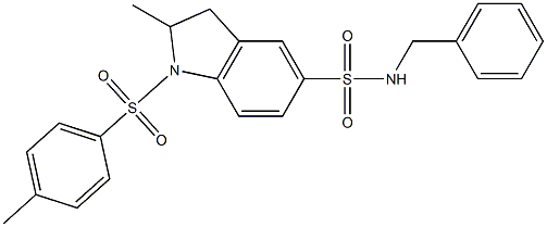 N-benzyl-2-methyl-1-(4-methylphenyl)sulfonyl-2,3-dihydroindole-5-sulfonamide Struktur