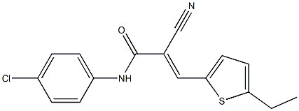 (E)-N-(4-chlorophenyl)-2-cyano-3-(5-ethylthiophen-2-yl)prop-2-enamide Struktur