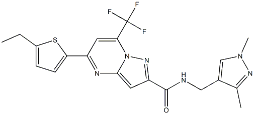 N-[(1,3-dimethylpyrazol-4-yl)methyl]-5-(5-ethylthiophen-2-yl)-7-(trifluoromethyl)pyrazolo[1,5-a]pyrimidine-2-carboxamide Struktur