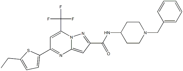 N-(1-benzylpiperidin-4-yl)-5-(5-ethylthiophen-2-yl)-7-(trifluoromethyl)pyrazolo[1,5-a]pyrimidine-2-carboxamide Struktur