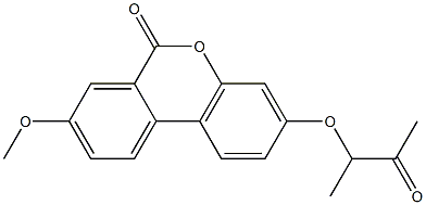 8-methoxy-3-(3-oxobutan-2-yloxy)benzo[c]chromen-6-one Struktur