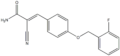 (E)-2-cyano-3-[4-[(2-fluorophenyl)methoxy]phenyl]prop-2-enamide Struktur