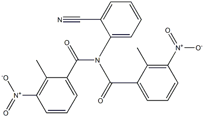 N-(2-cyanophenyl)-2-methyl-N-(2-methyl-3-nitrobenzoyl)-3-nitrobenzamide Struktur