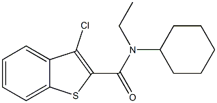 3-chloro-N-cyclohexyl-N-ethyl-1-benzothiophene-2-carboxamide Struktur