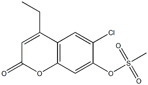 (6-chloro-4-ethyl-2-oxochromen-7-yl) methanesulfonate Struktur