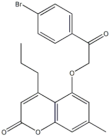 5-[2-(4-bromophenyl)-2-oxoethoxy]-7-methyl-4-propylchromen-2-one Struktur