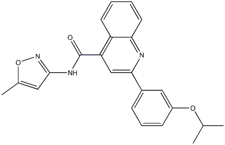 N-(5-methyl-1,2-oxazol-3-yl)-2-(3-propan-2-yloxyphenyl)quinoline-4-carboxamide Struktur